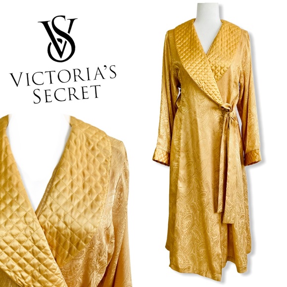 Victoria's Secret Other - Vintage Victoria’s Secret Gold Tag Gold Robe Sz Lg